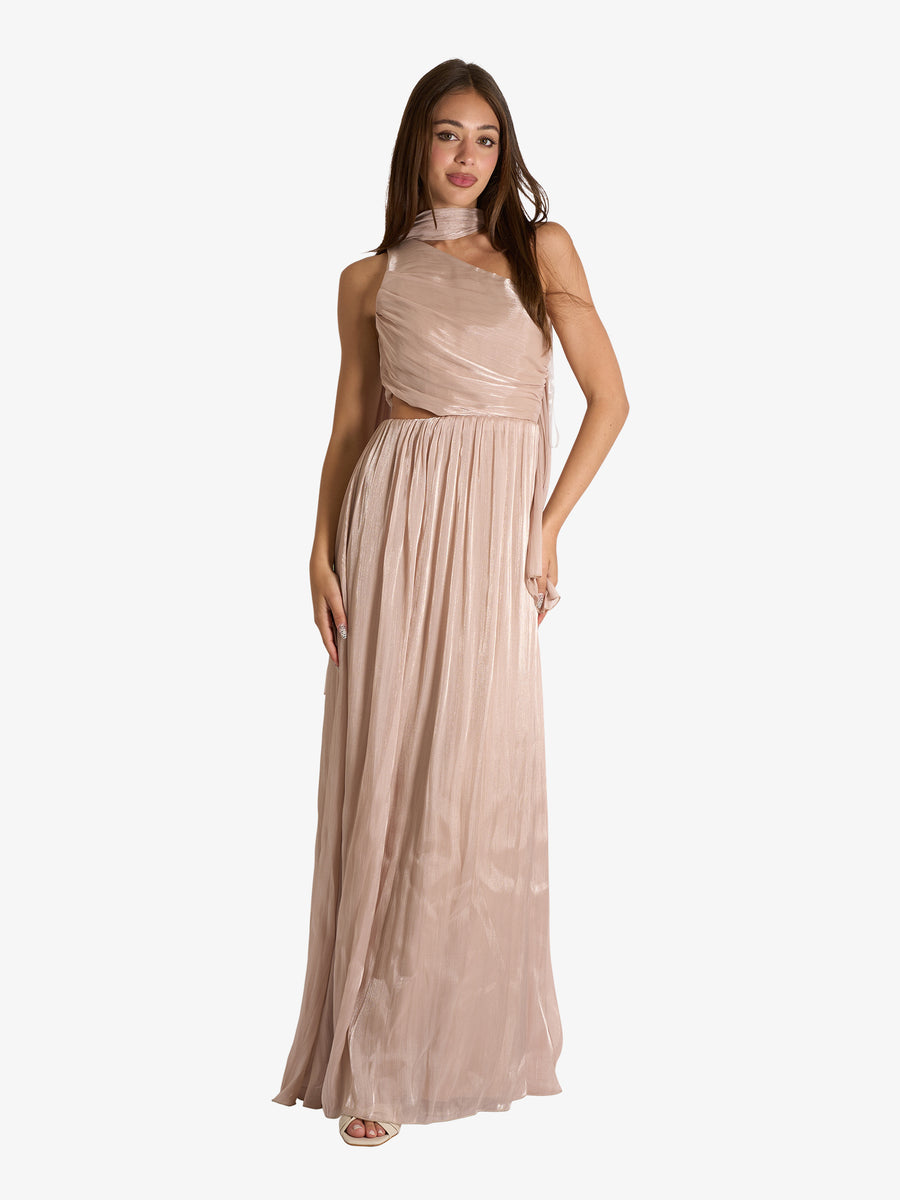 PHILIA LOFT pink women's long cut-out detail dress
