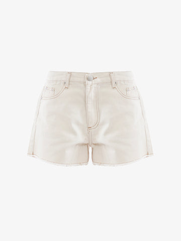 GLAMOROUS Shorts in cotone beige con dettagli a contrasto KA6117AECRU