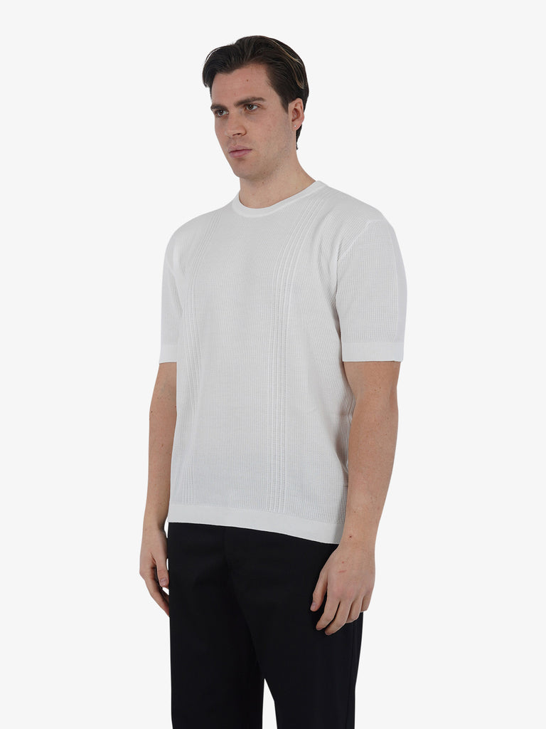 PAOLO PECORA T-shirt girocollo A029F100 uomo cotone panna