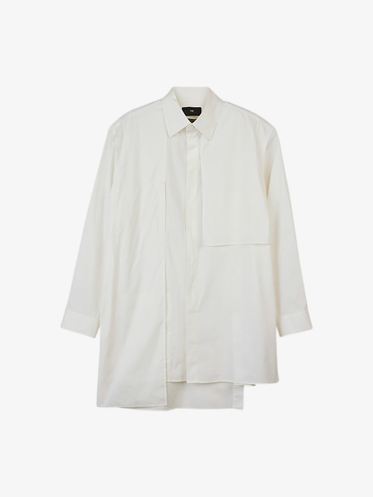 Y-3 Camicia in cotone IV5623 asimmetrica donna bianco