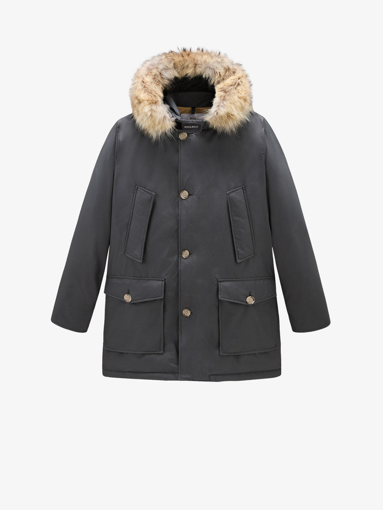 WOOLRICH Parka Arctic in ramar cloth con pelliccia removibile uomo nero