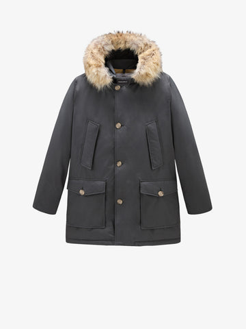 WOOLRICH Parka Arctic in ramar cloth con pelliccia removibile uomo nero