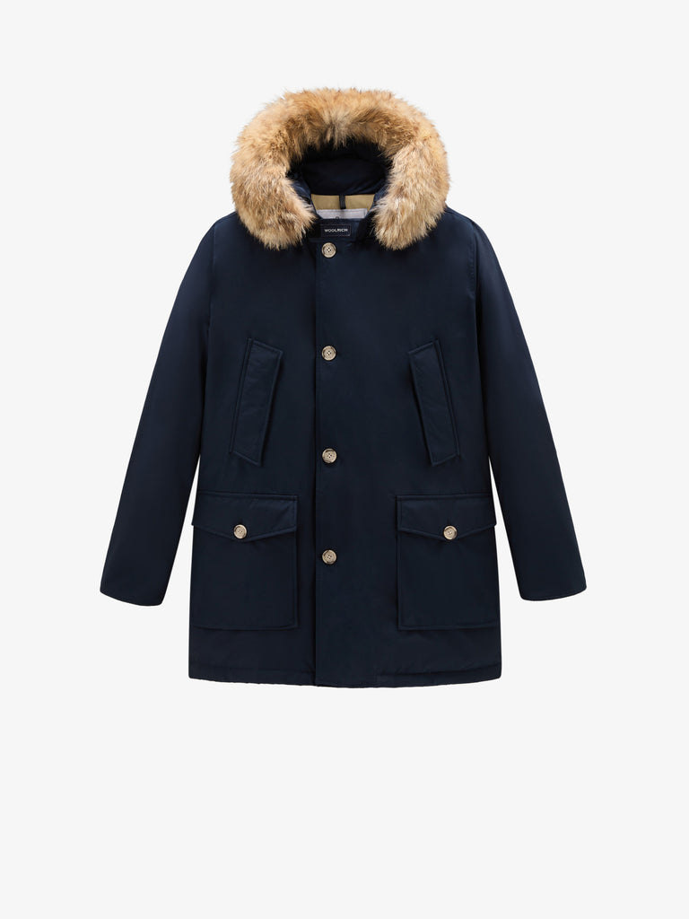 WOOLRICH Parka Arctic in ramar cloth con pelliccia removibile uomo blu scuro