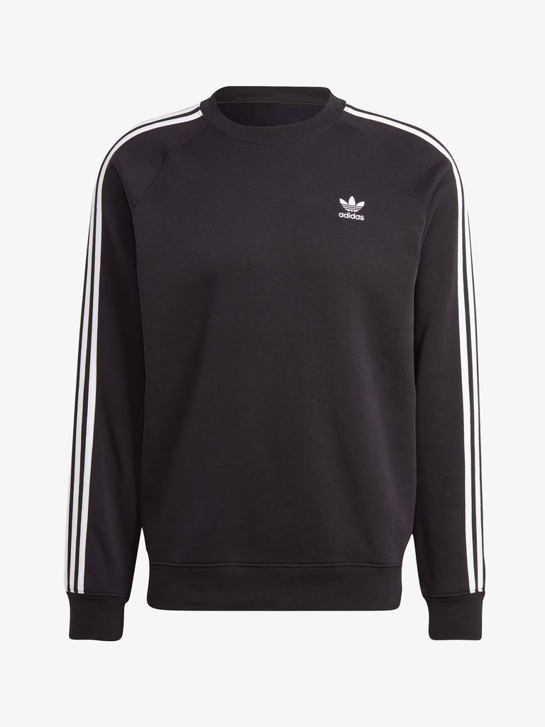 ADIDAS Felpa girocollo Adicolor Classics 2 Stripes Crew uomo nero/bianco