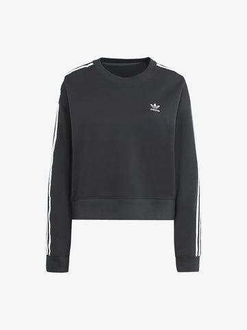 ADIDAS Felpa con cappuccio 3-Stripes Crew IR5522 donna cotone nero