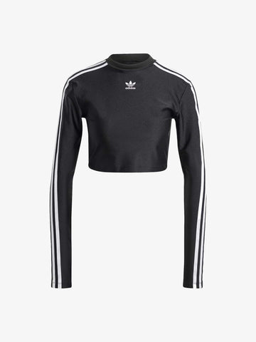 ADIDAS Felpa girocollo 3-Stripes cropped IU2428 donna nero