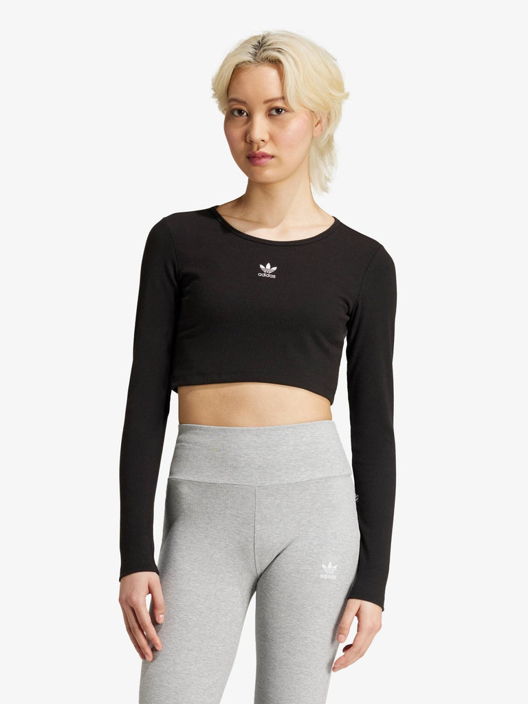 ADIDAS Maglia a maniche lunghe Essentials Ribbed Crop IW5725 donna