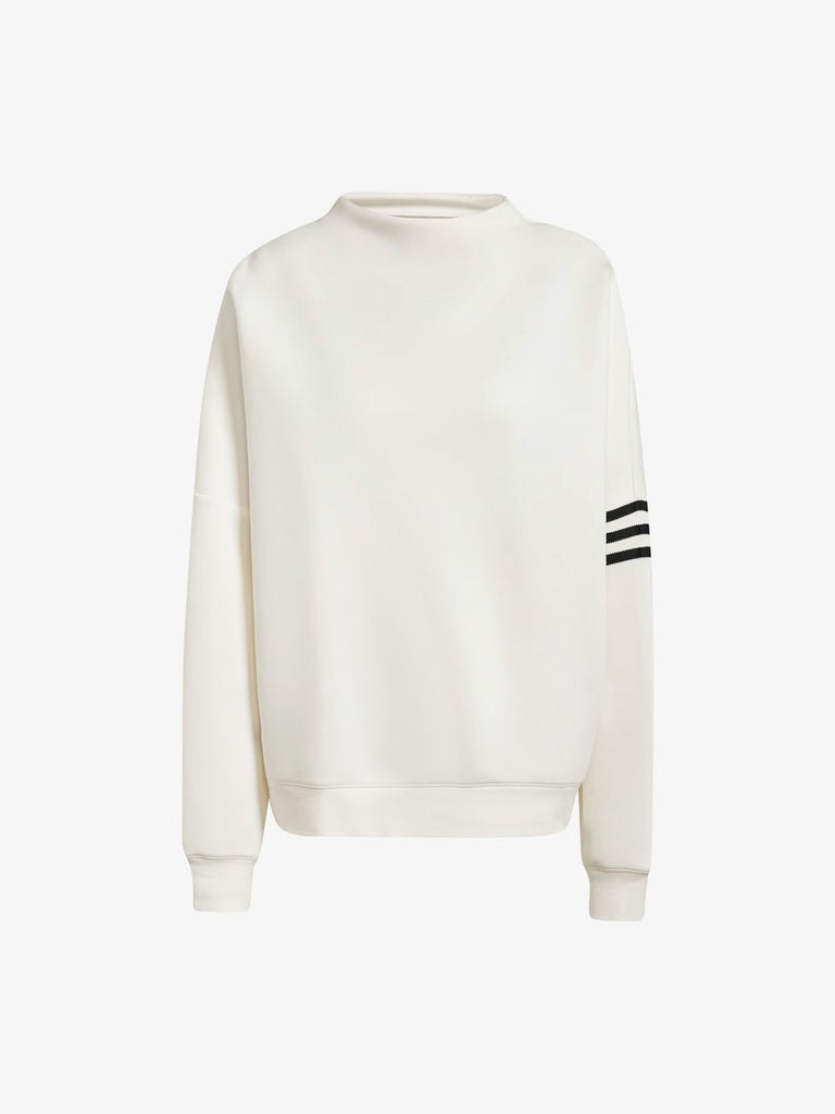 ADIDAS Neuclassics Oversized Mock Neck IX9873 women s white cotton crewneck sweatshirt Faraone