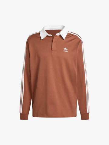 ADIDAS Polo Adicolor Rugby IZ2469 uomo cotone marrone