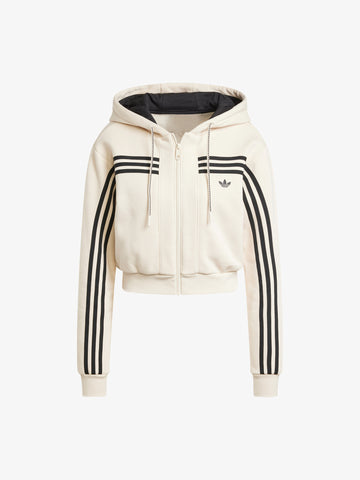 ADIDAS Felpa con cappuccio 70s Full Zip Fleece JN7664 donna cotone panna