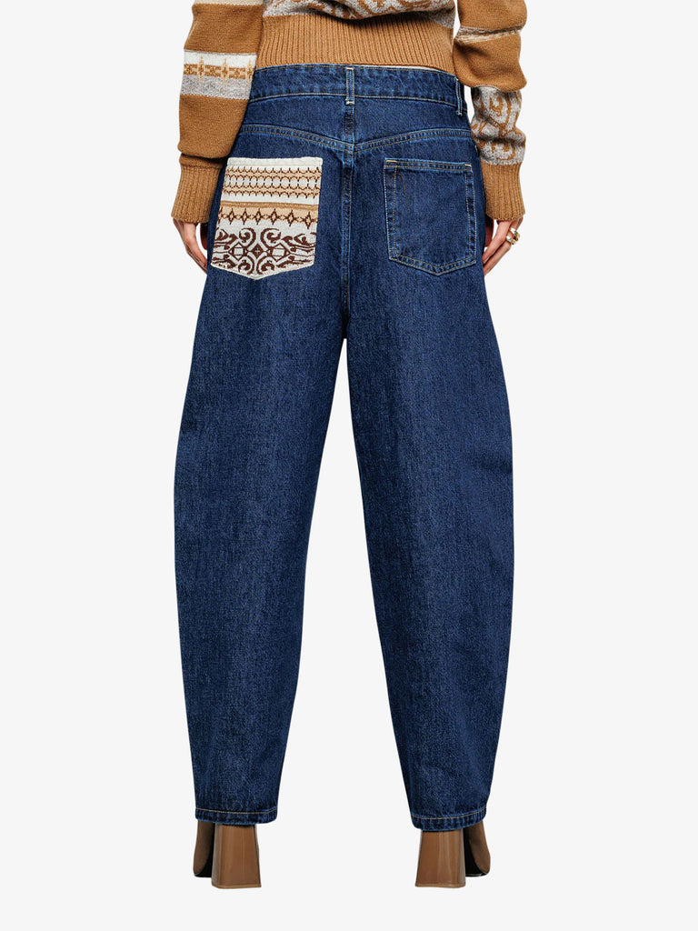 AKEP Jeans carrot in denim PTKD07234 donna cotone blu