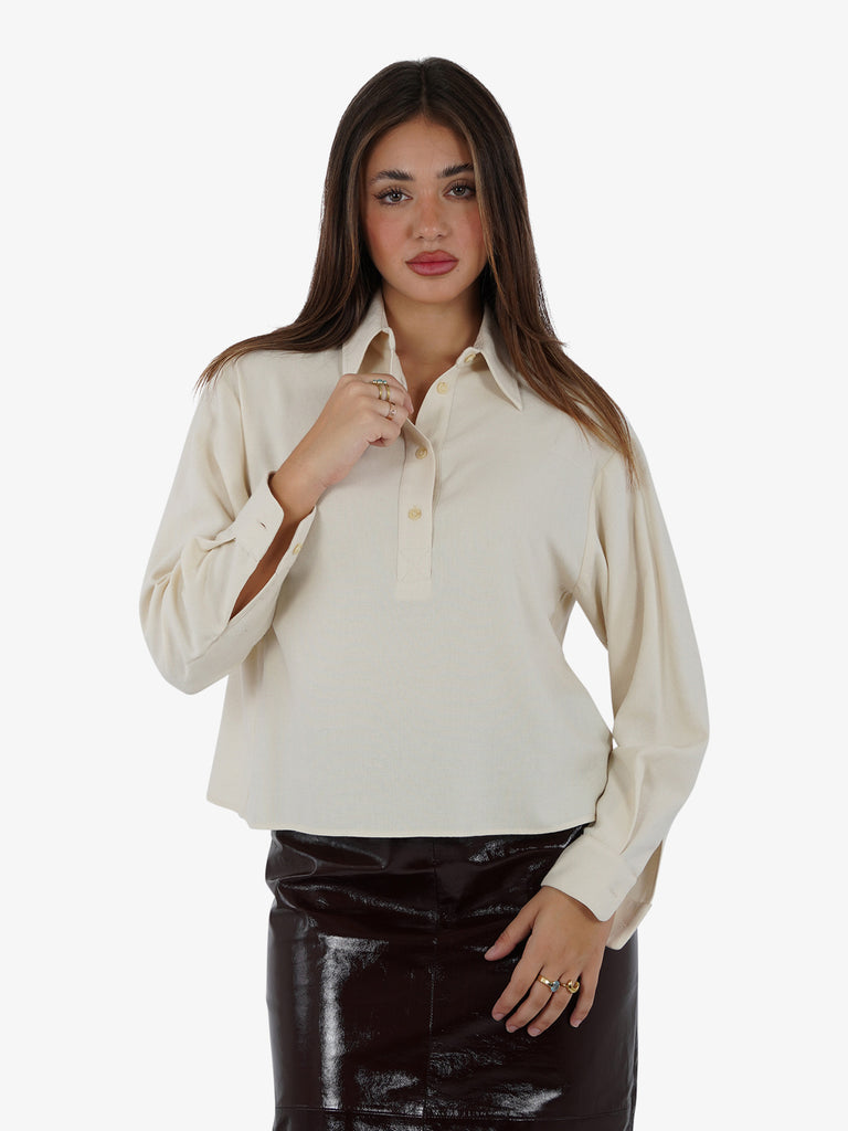 ALYSI Blusa Light Flannel donna viscosa panna