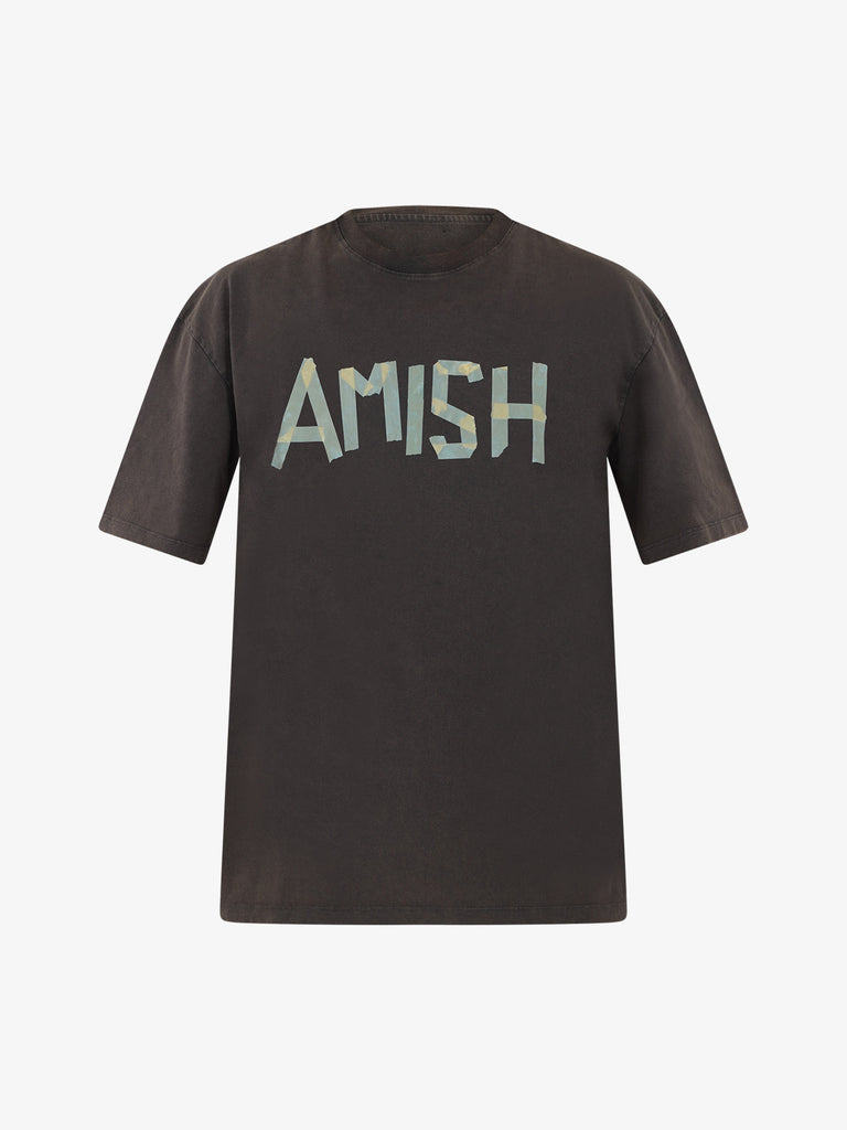 AMISH T-shirt in jersey uomo cotone nero