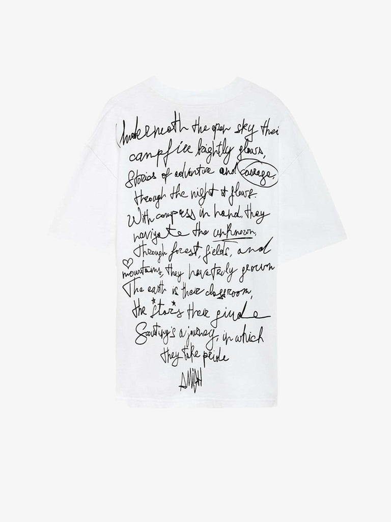 AMISH T-shirt Dan Sablom con stampa Poet cotone bianco