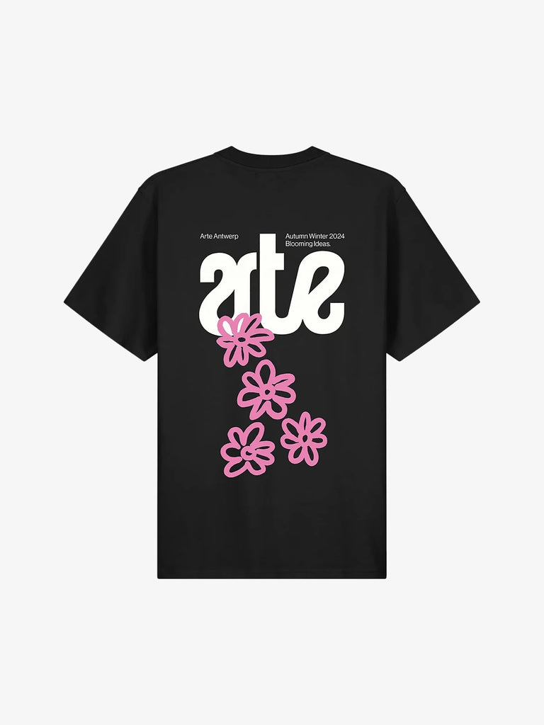 ARTE ANTWERP T-shirt Multiple Flowers AW24-115T uomo cotone nero