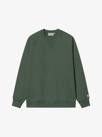 CARHARTT WIP Felpa girocollo Chase Sweat I033660_ uomo cotone verde