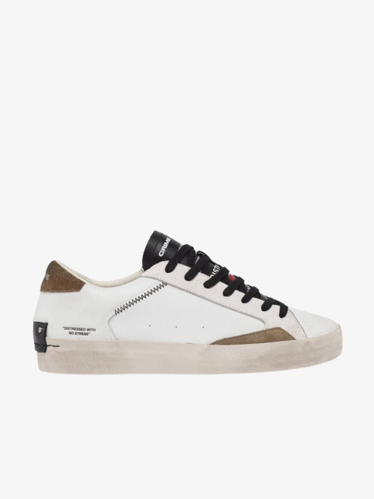 CRIME LONDON Sneakers Distressed 15005AA7 uomo pelle bianco