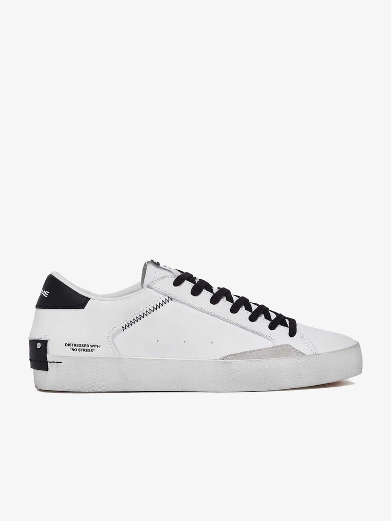 CRIME LONDON Sneaker Distressed uomo in pelle bianco/nero