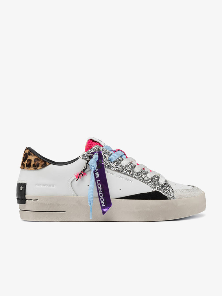 CRIME LONDON Sneakers Sk8 Deluxe 21109AA7 donna pelle bianco