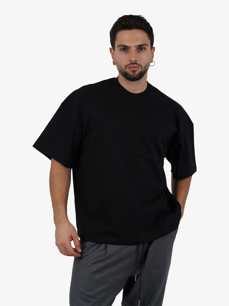 DARK LABEL T-shirt oversize uomo cotone nero