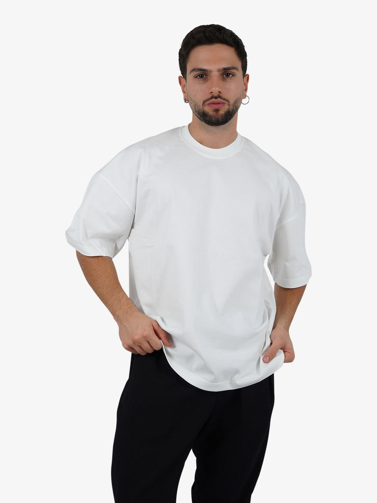 DARK LABEL T-shirt oversize uomo cotone bianco