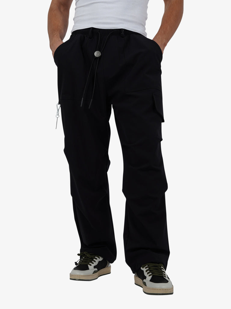 DARK LABEL Pantalone in tessuto tecnico uomo nylon nero