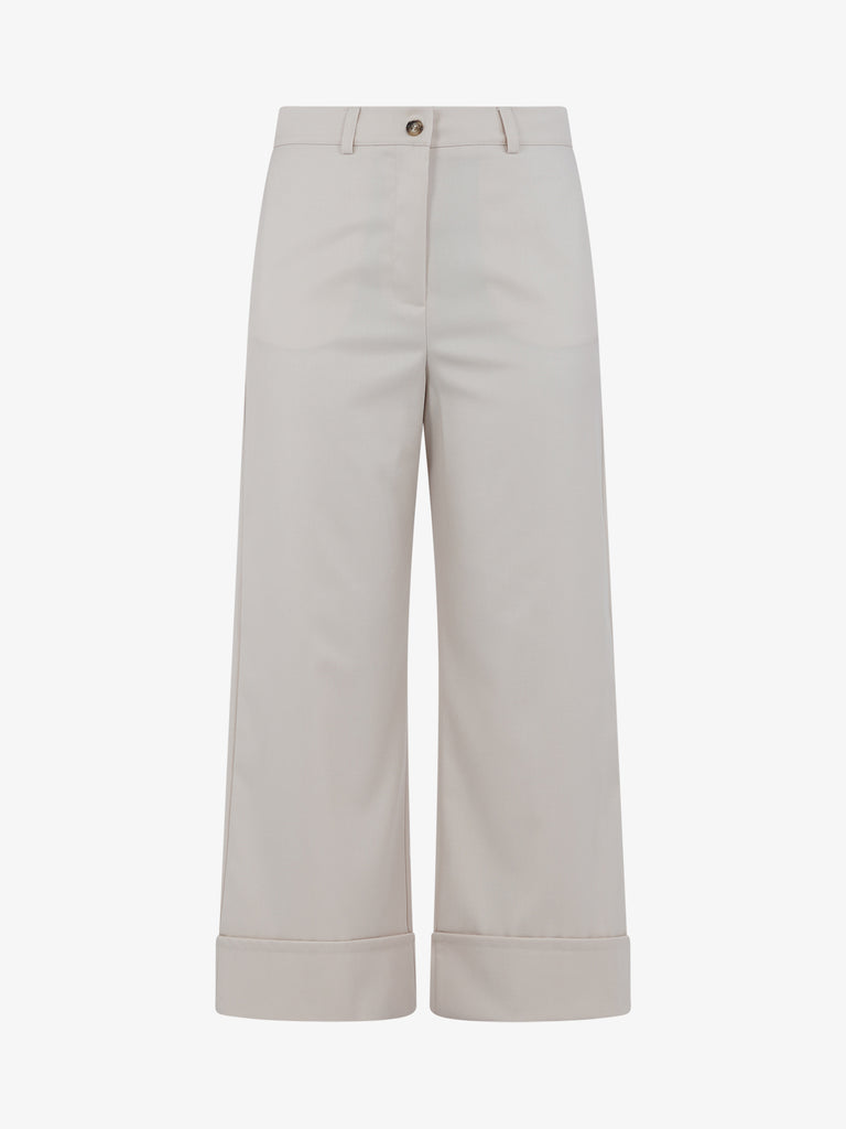 DIXIE Pantalone ampio con risvolti eleganti donna beige