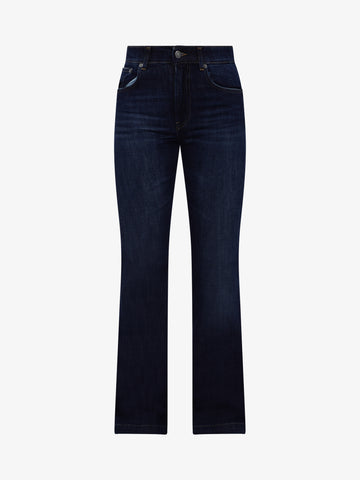 DONDUP Jeans Olivia bootcut in denim fisso donna cotone blu