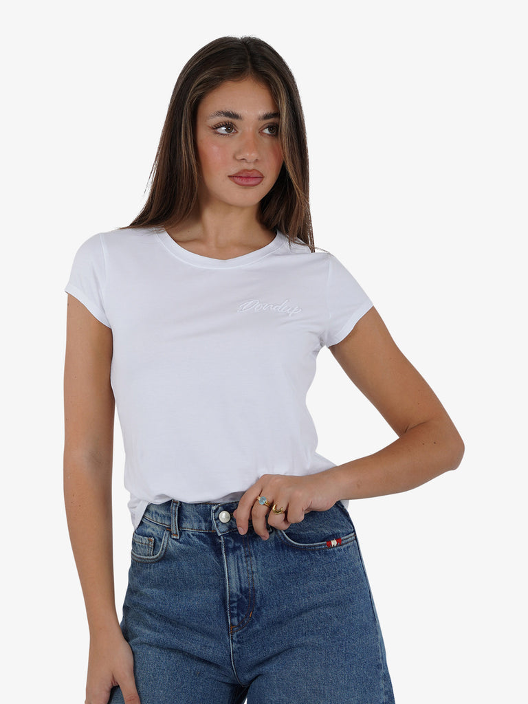 DONDUP T-shirt piccola donna cotone bianco