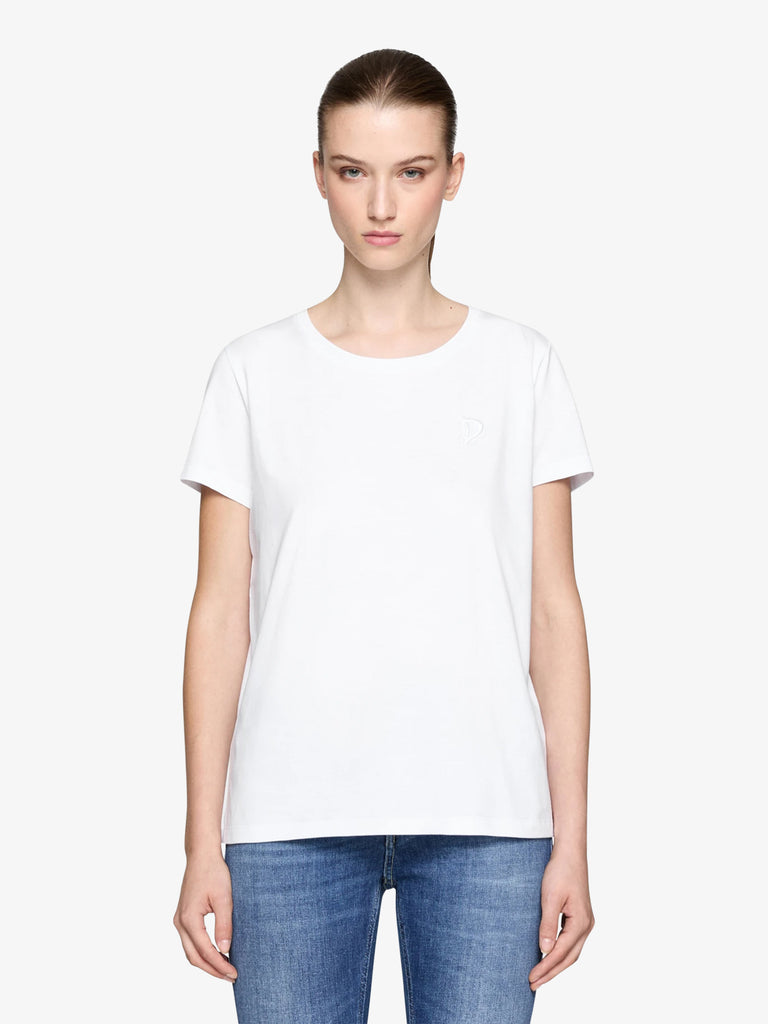 DONDUP T-shirt regolare in jersey S940 JF0271D FZ4 DD donna cotone bianco