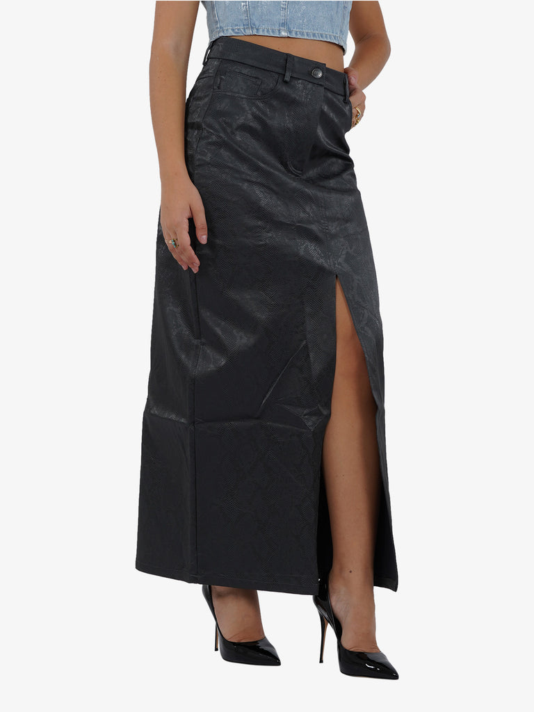 GLAMOROUS Gonna lunghe con spacco centrale donna nero