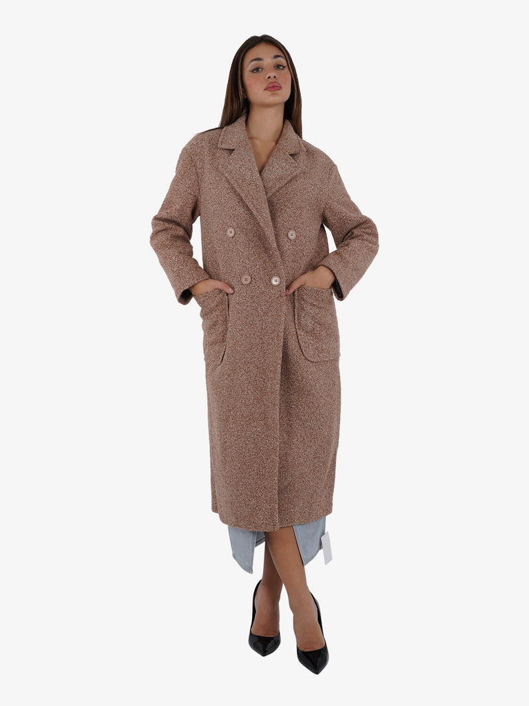 GLAMOROUS Cappotto lungo doppiopetto donna marrone