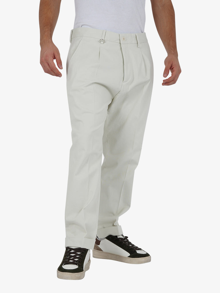 GOLDEN CRAFT Pantalone Alfio uomo cotone panna