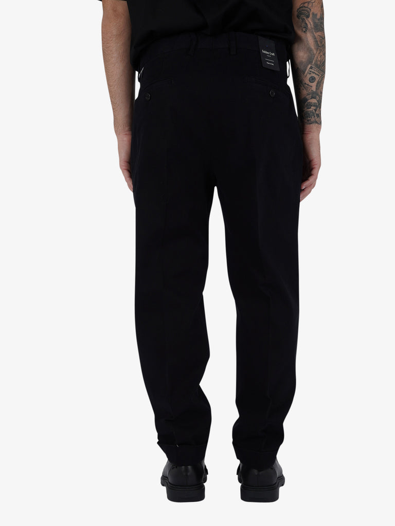 GOLDEN CRAFT Pantalone Alfio uomo cotone nero