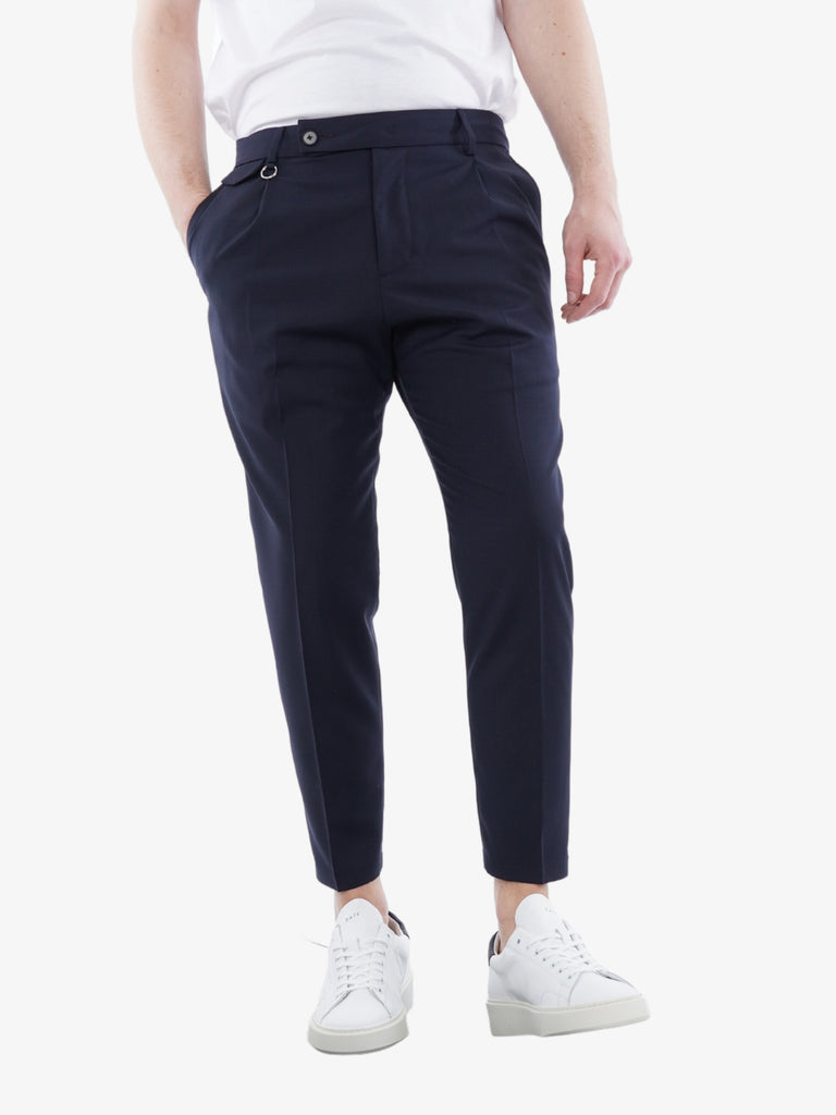 GOLDEN CRAFT Pantalone Charles in lana uomo blu scuro