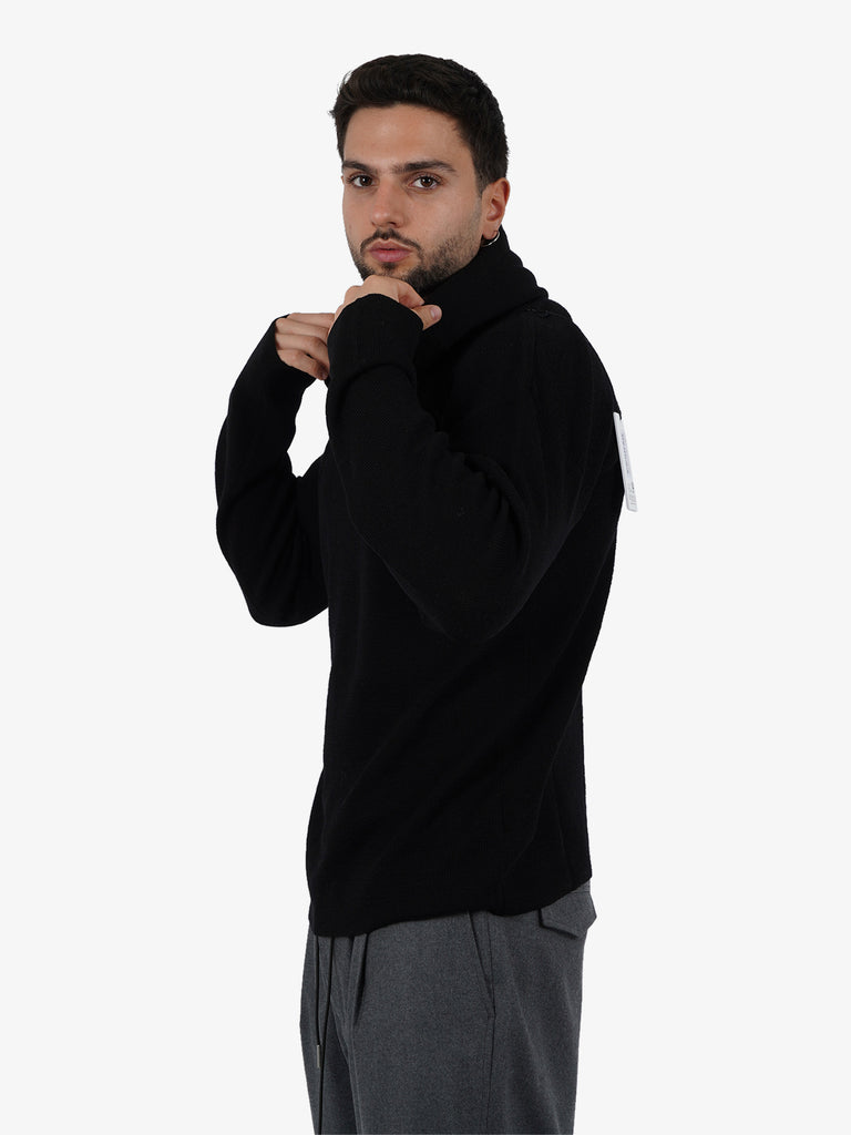 GRIFONI Maglia in maglia con cappuccio uomo lana nero