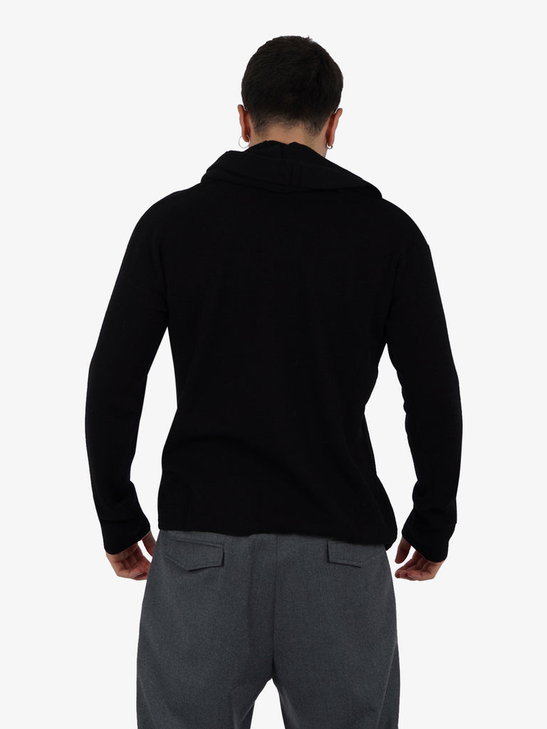 GRIFONI Maglia in maglia con cappuccio uomo lana nero