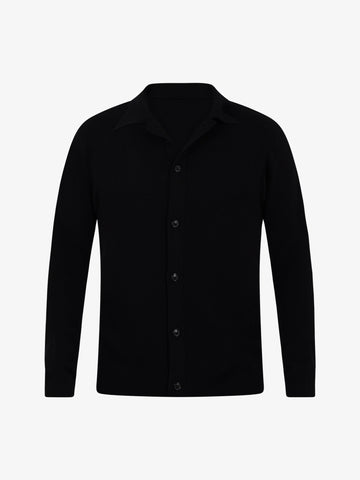 GRIFONI Camicia in maglia uomo lana nero