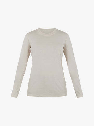 HAVE ONE T-shirt scollo tondo donna cotone beige