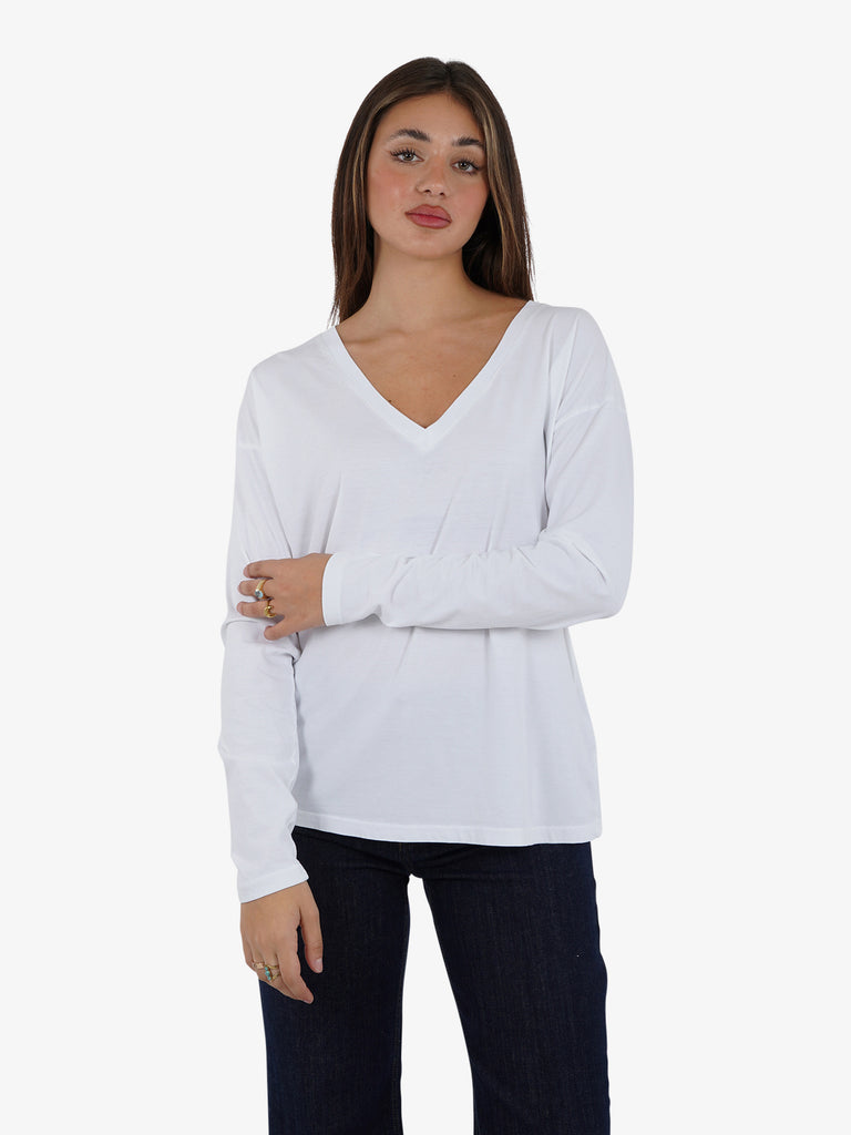 HAVE ONE T-shirt a maniche lunghe donna viscosa bianco