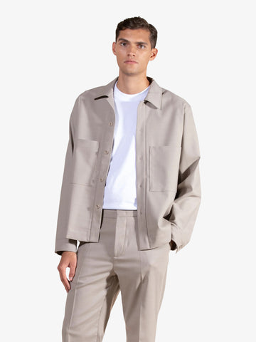 I'M BRIAN Camicia misto lana vergine CA3100 uomo beige