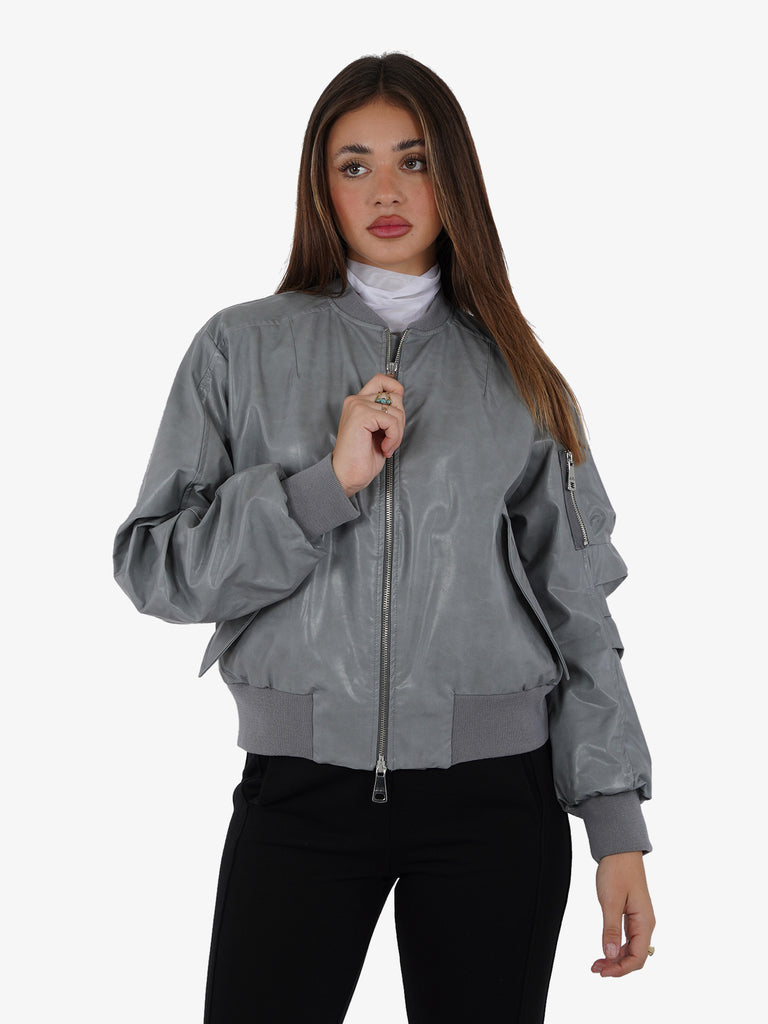 JIJIL Giacca bomber donna viscosa grigio