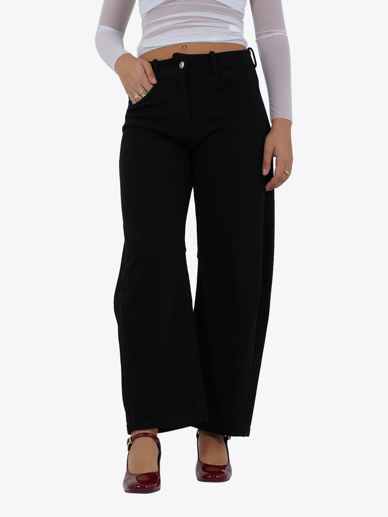 JIJIL Pantalone mom donna cotone nero