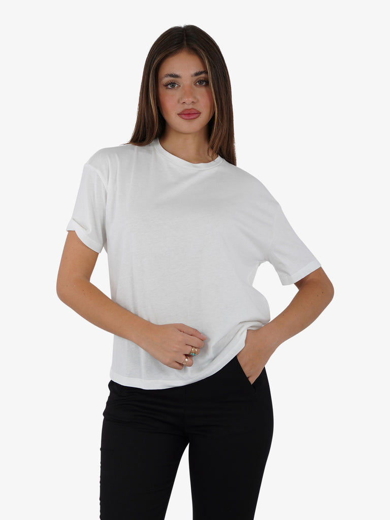 JIJIL T-shirt regolare donna cotone panna