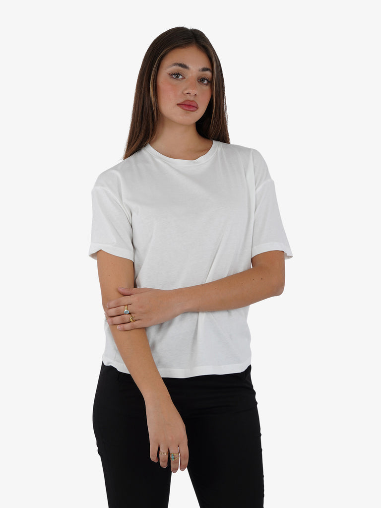 JIJIL T-shirt regolare donna cotone panna