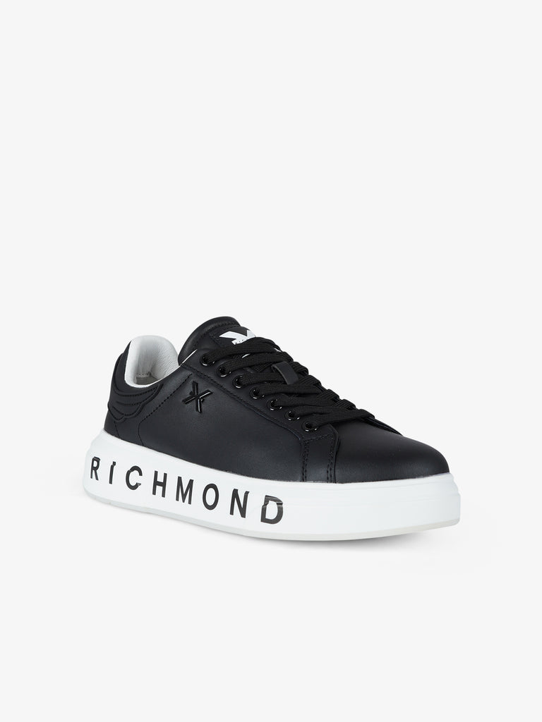 JOHN RICHMOND Sneakers Action con maxi logo a contrasto 22204/CP uomo pelle nero