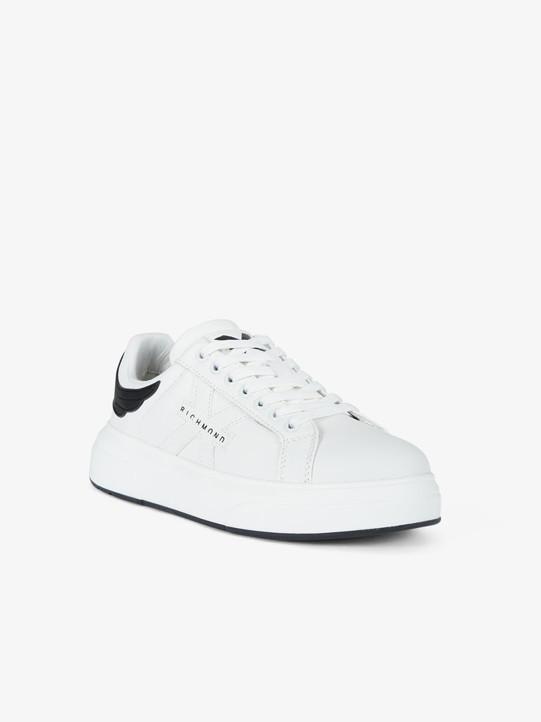 JOHN RICHMOND Sneakers con tallone a contrasto eco 25316/CP uomo pelle bianco