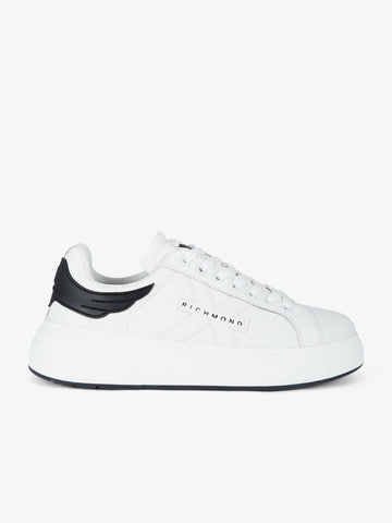 JOHN RICHMOND Sneakers con tallone a contrasto eco 25316/CP uomo pelle bianco