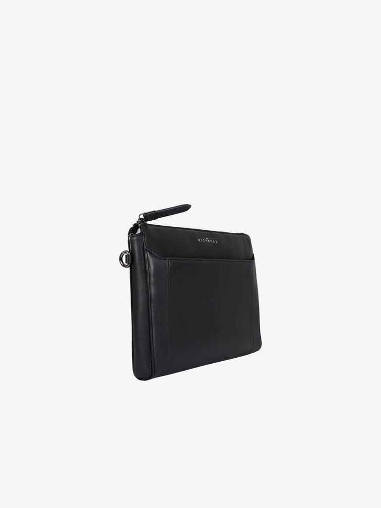 JOHN RICHMOND Pochette JR-B156 uomo pelle nero