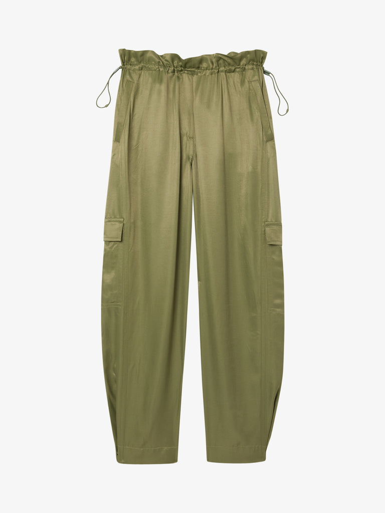 LACOSTE Pantalone oversize con tasche cargo donna verde